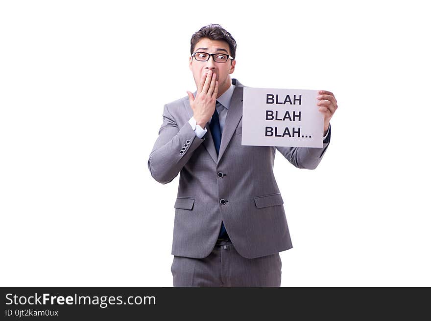 The Businessman Telling Lies Isolated On White Background