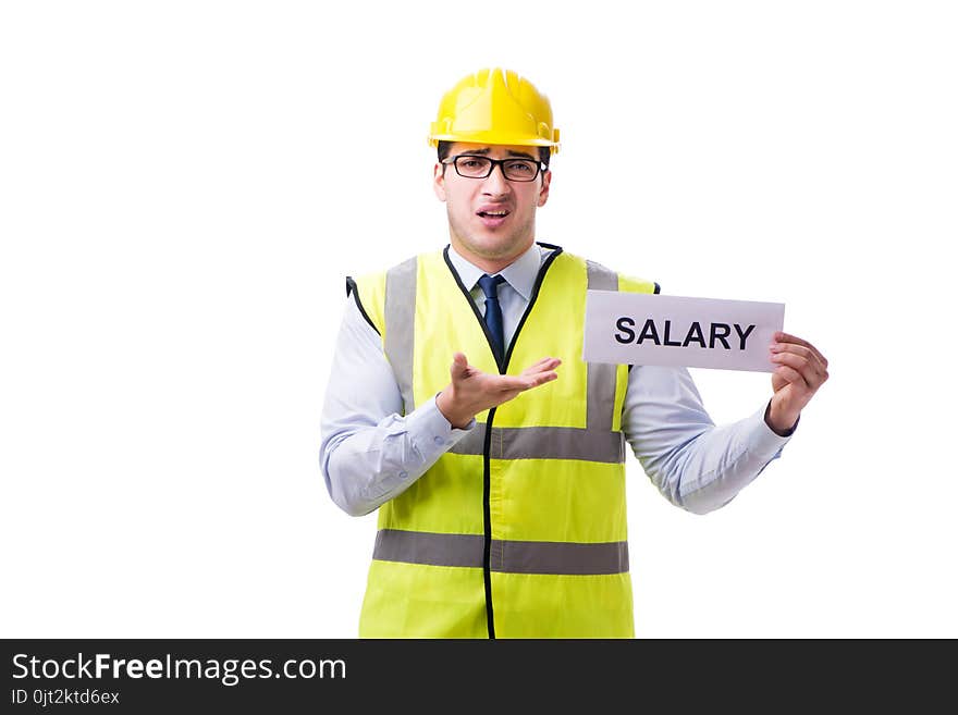 Construction Supervisor Asking For Higher Salary Isolated On Whi