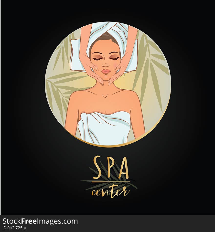 Vector illustration on the theme of beauty, self-care, spa center, relaxation. Can be used for business cards, flyers, beauty salons. Vector illustration on the theme of beauty, self-care, spa center, relaxation. Can be used for business cards, flyers, beauty salons.