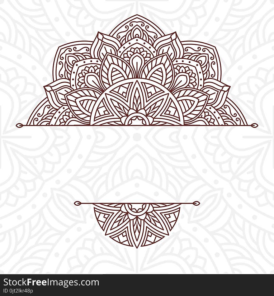 Invitation card with mandala. Vintage decorative elements