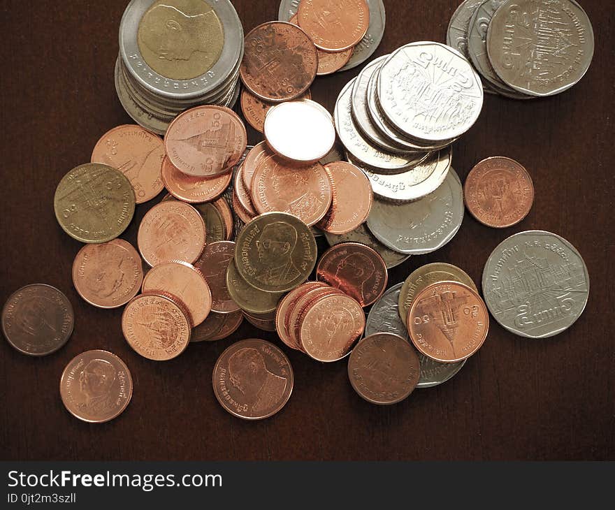 Thailand money. coins in frame background, Coins Of Thailand. Thailand money. coins in frame background, Coins Of Thailand