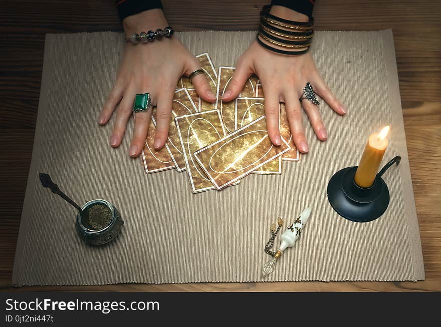 Tarot Cards. Future Reading. Fortune Teller Concept.