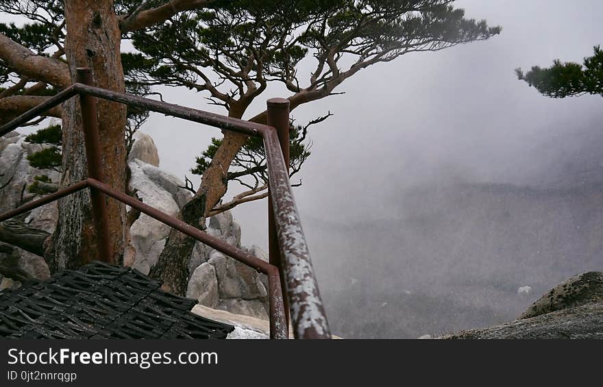 The beautiful view from the high mountains peak Ulsanbawi in Seoraksan National Park. South Korea