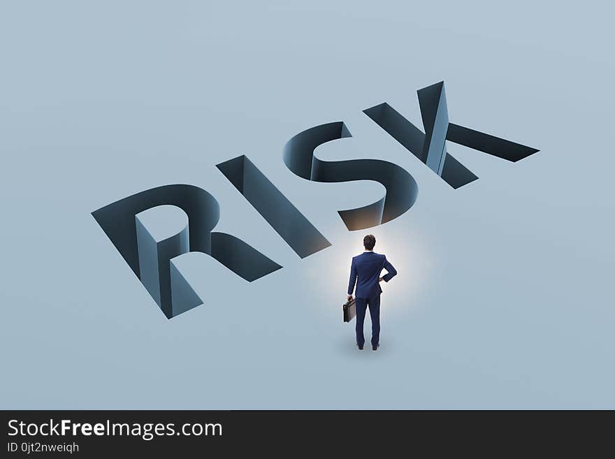 The businessman in financial risk business concept