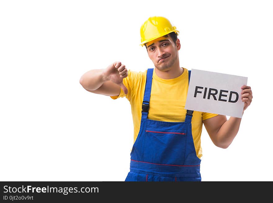 Worker isolated on the white background