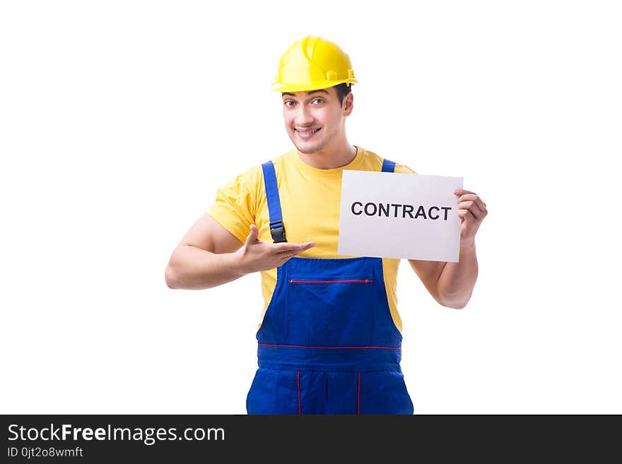 Worker isolated on the white background