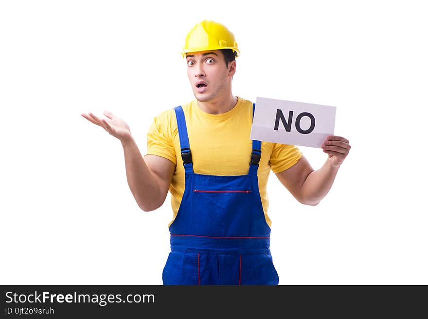 Worker isolated on the white background