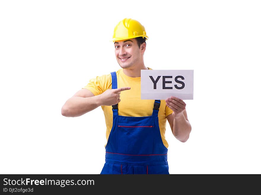 Worker isolated on the white background