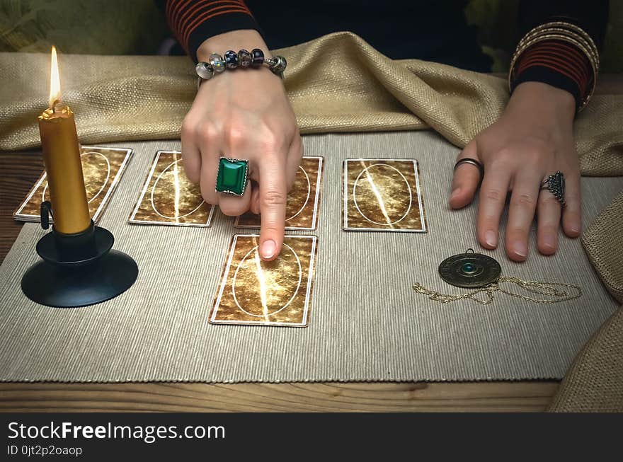 Tarot cards. Future reading. Fortune teller concept.