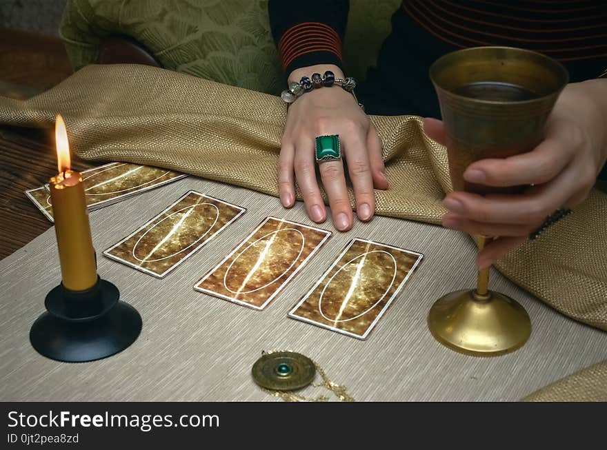 Tarot cards. Future reading. Fortune teller concept.