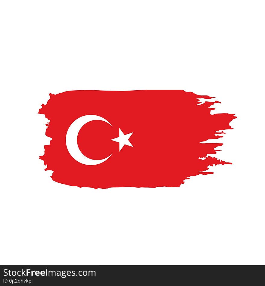 Turkey flag, vector illustration on a white background