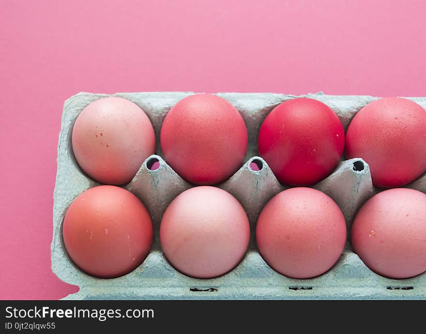 Pink easter eggs.Easter.Pastel shades.Shades of pink.Pink background.