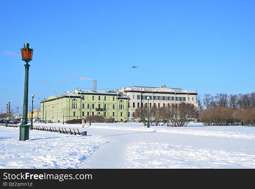 Russia. Saint Petersburg, Marsovo pole in winter on a clear day