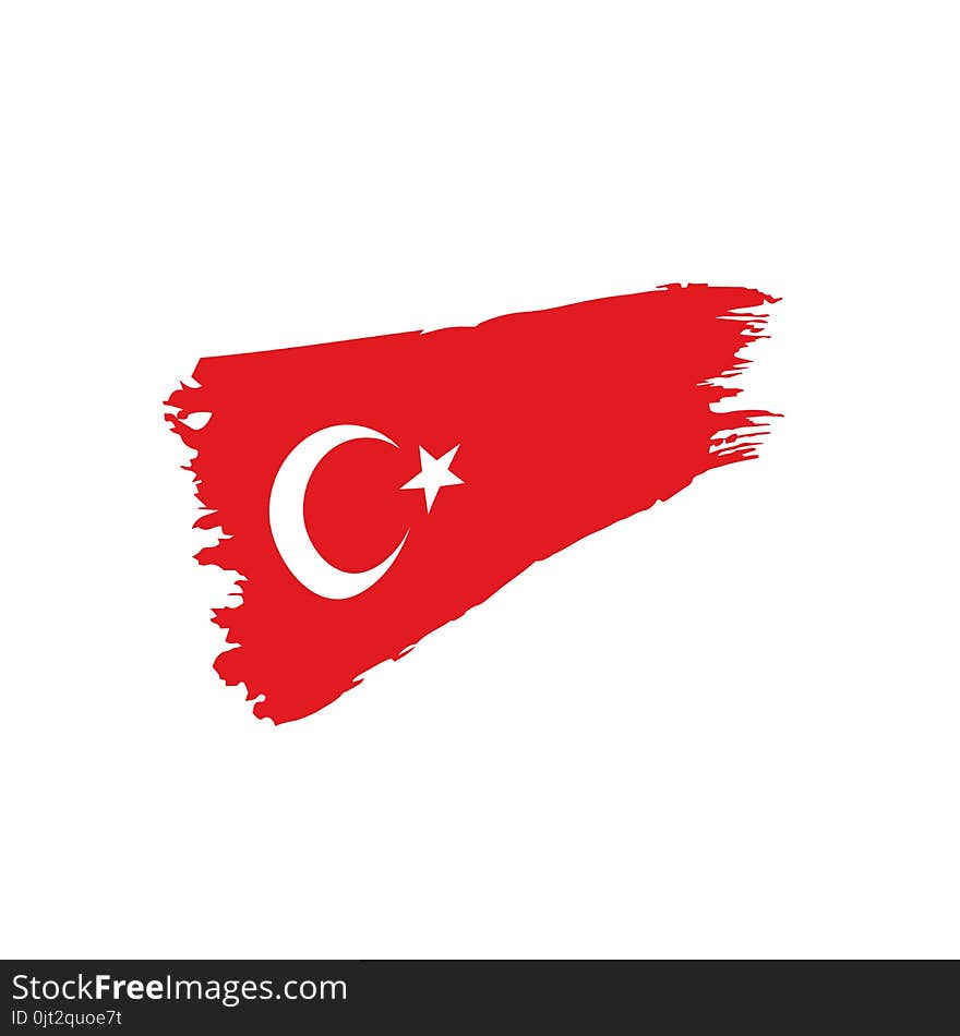 Turkey flag, vector illustration on a white background