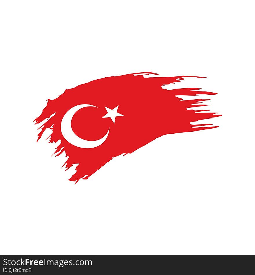 Turkey flag, vector illustration on a white background