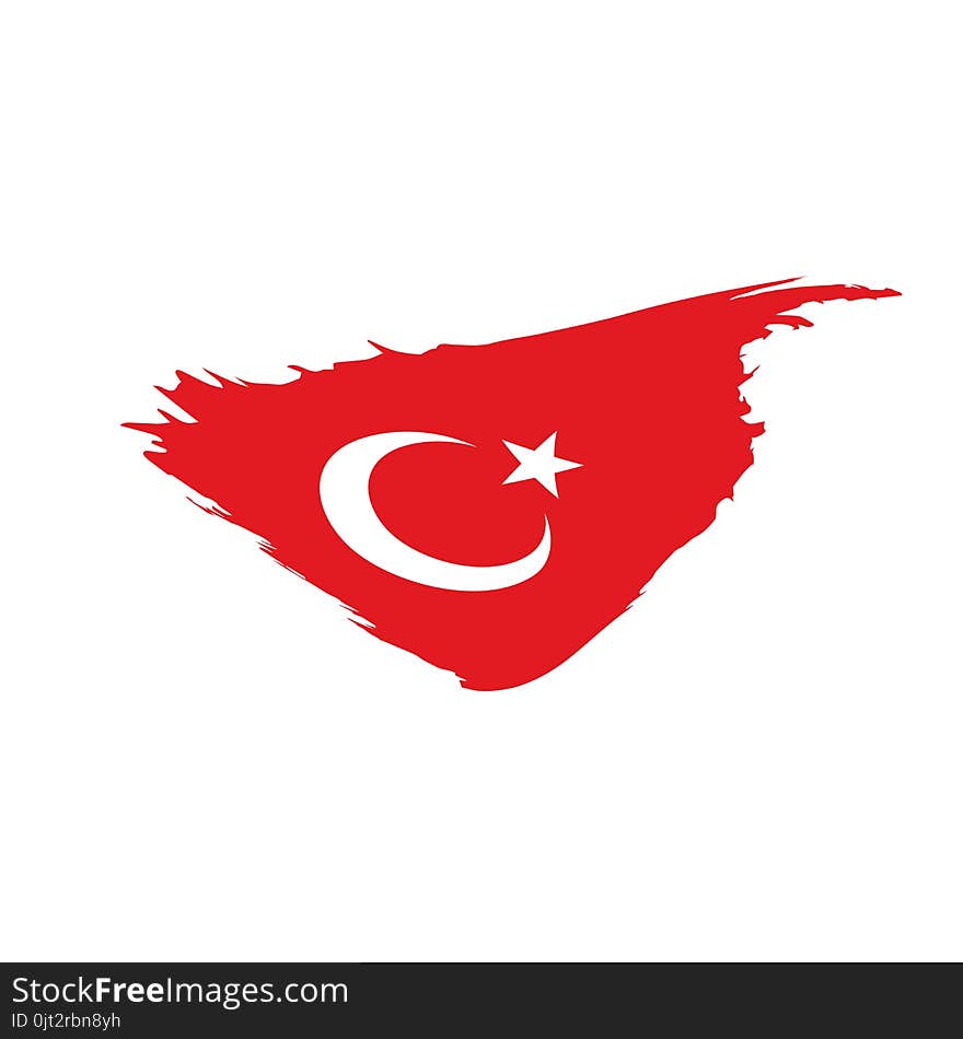 Turkey flag, vector illustration on a white background