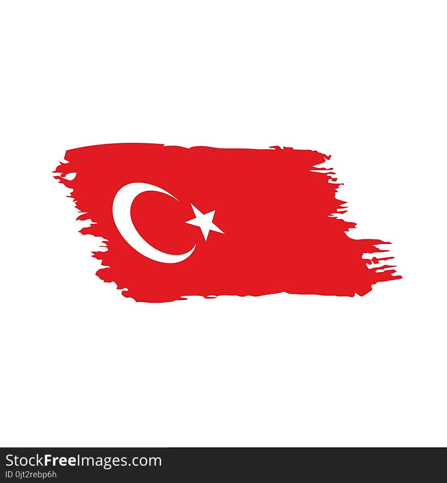 Turkey flag, vector illustration on a white background