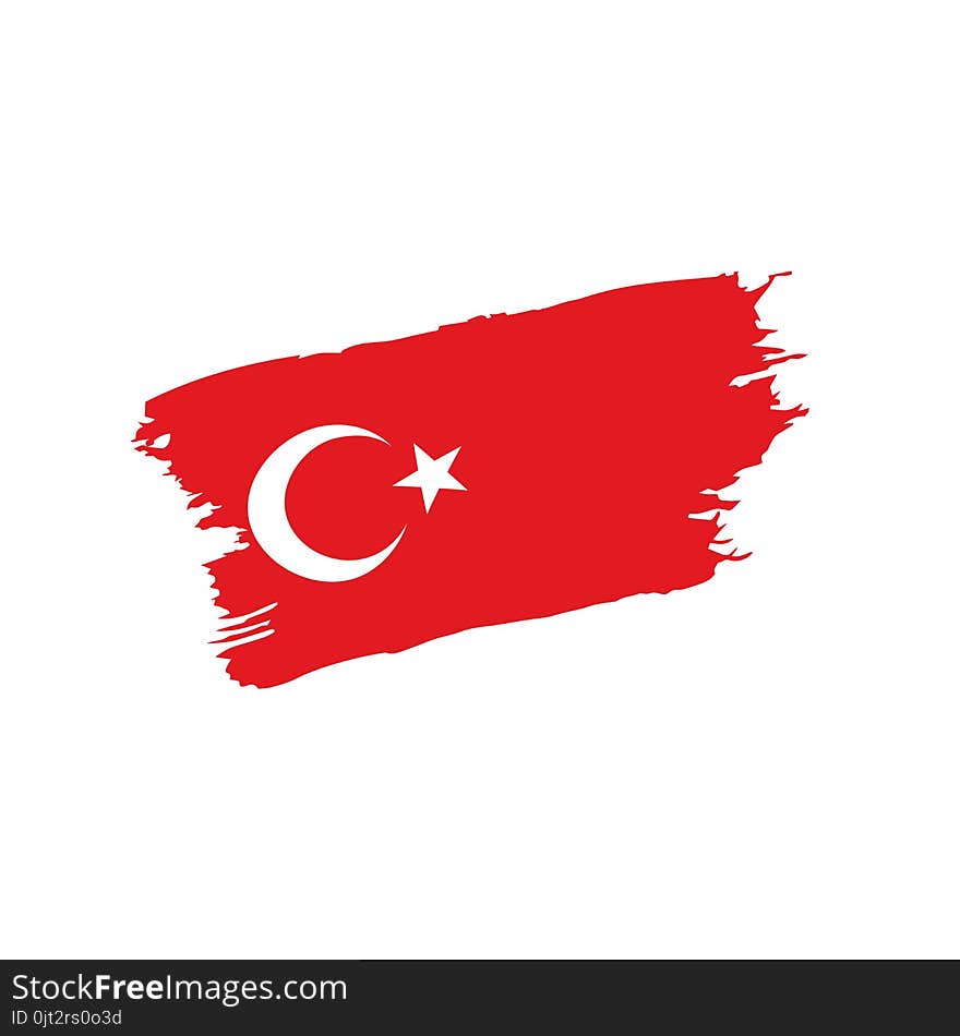 Turkey flag, vector illustration on a white background