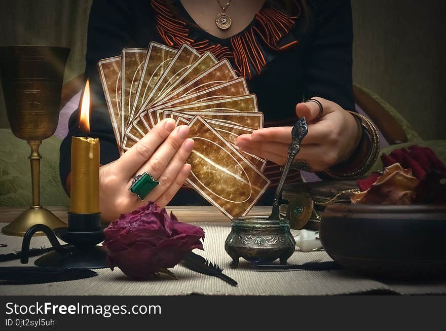 Tarot Cards. Future Reading. Fortune Teller Concept.