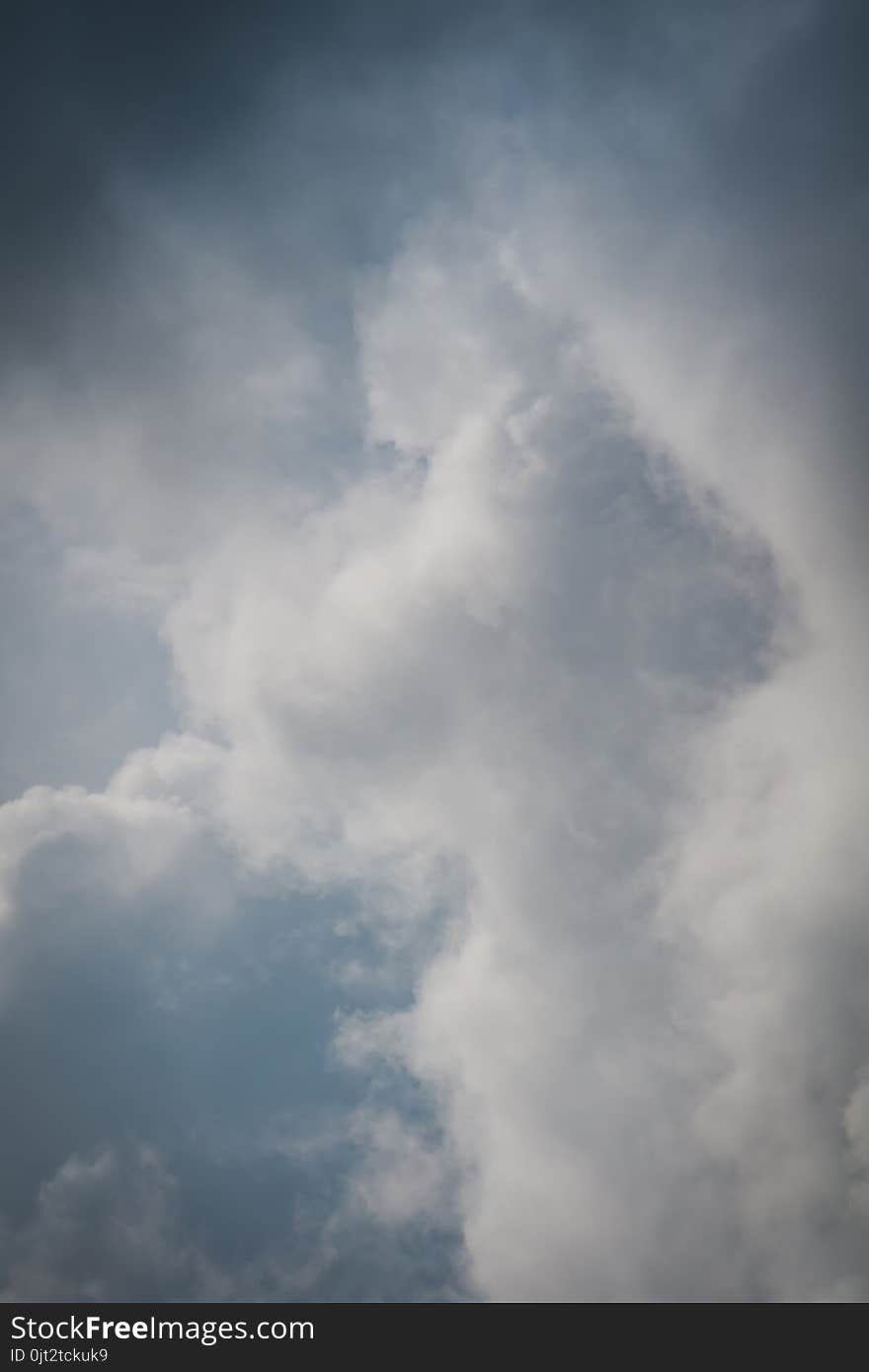 Heavy grey clouds in the sky before the rain.