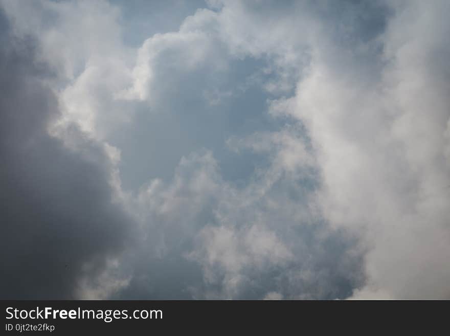 Heavy grey clouds in the sky before the rain.