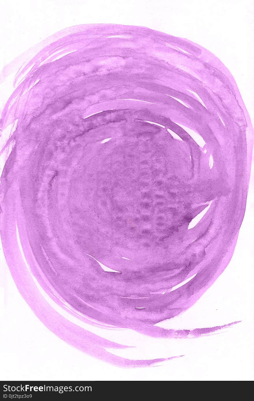 Art. Watercolor violet background. Beautiful planet.