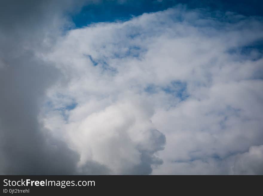 Heavy grey clouds in the sky before the rain.