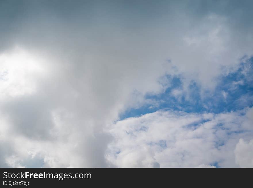 Heavy grey clouds in the sky before the rain.