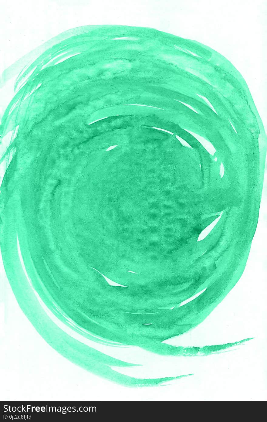 Art. Watercolor paint green background. Beautiful planet.