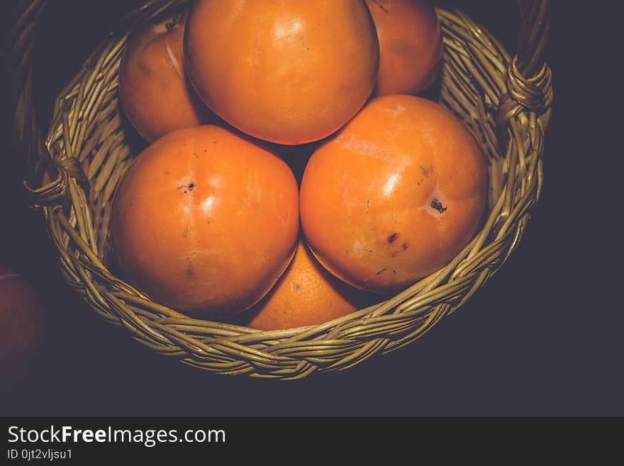 Fresh Ripe Persimmon Retro