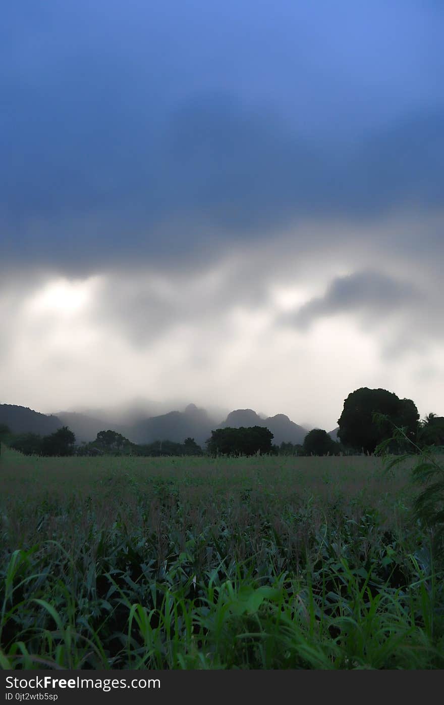 Monsoon clouds on the Thai countryside.