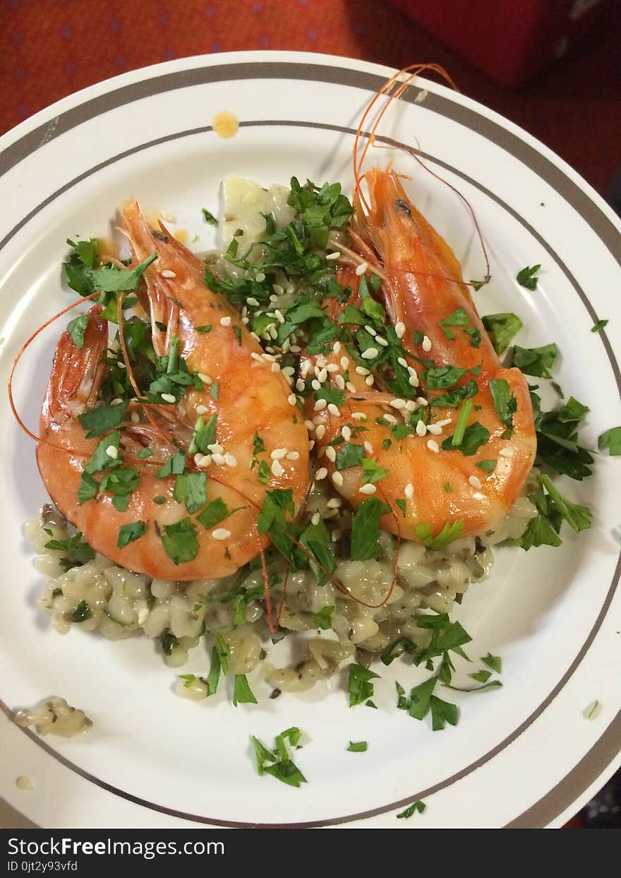 Whole Smoked Prawns With Wild Rice