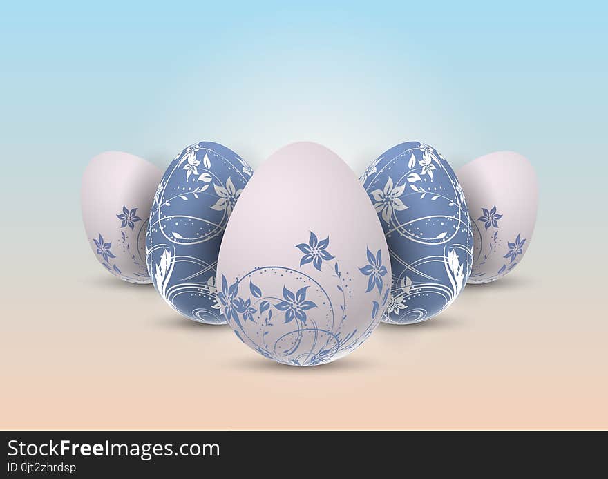 Decorative Easter eggs with floral design