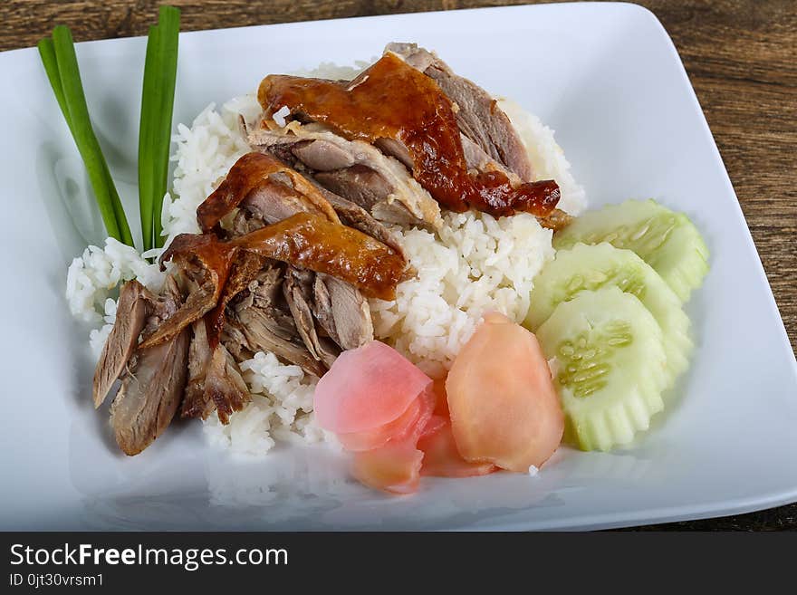 Roasred duck with rice