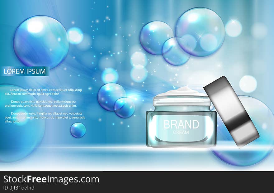 Design Cosmetics Product Template for Ads or Magazine Background. 3D Realistic Vector Iillustration