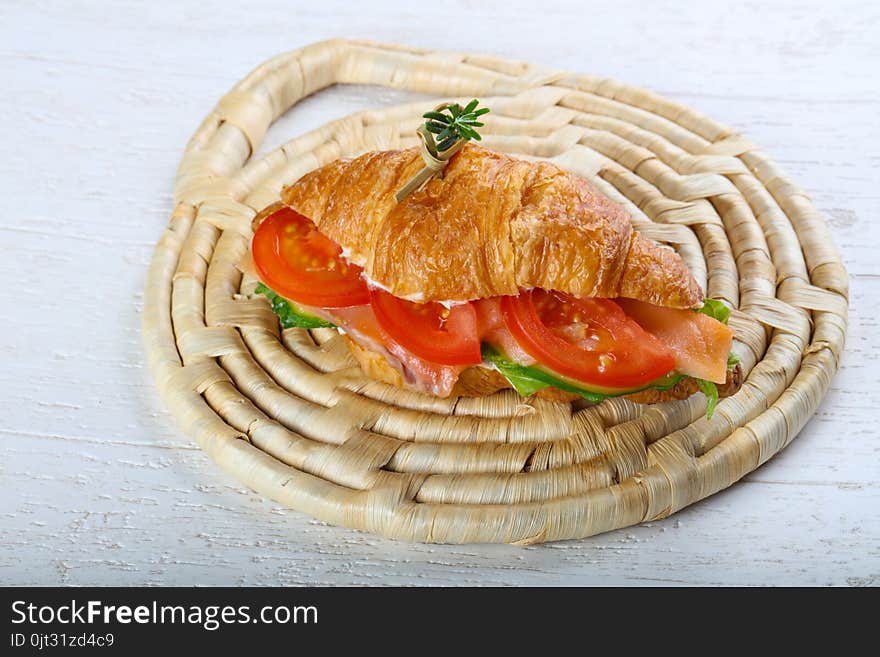 Croissant with salmon