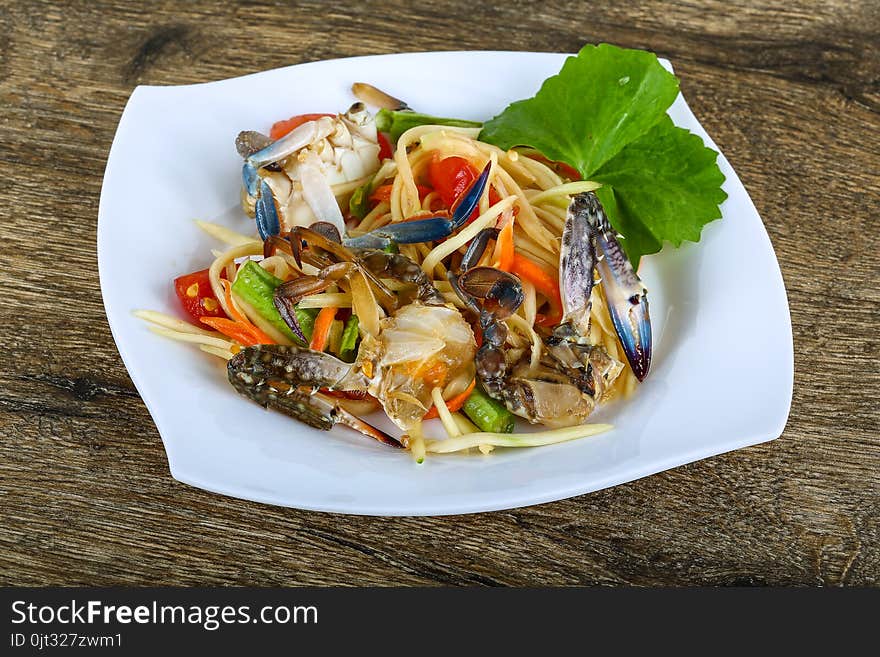 Thai spice crab salad with papaya