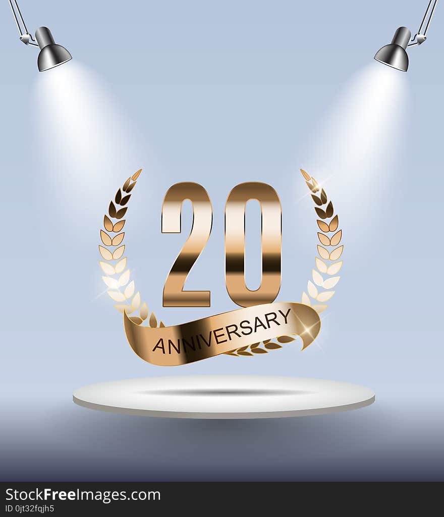 Template Logo 20 Years Anniversary Vector Illustration