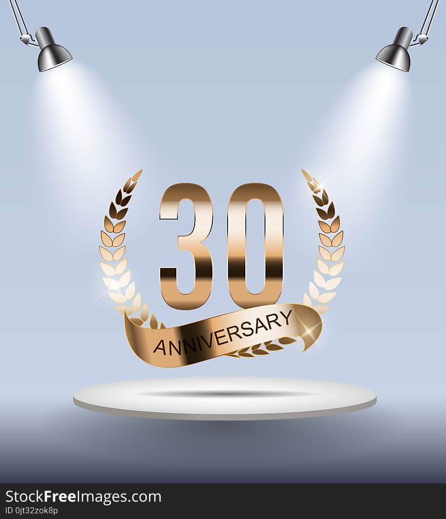 Template Logo 30 Years Anniversary Vector Illustration