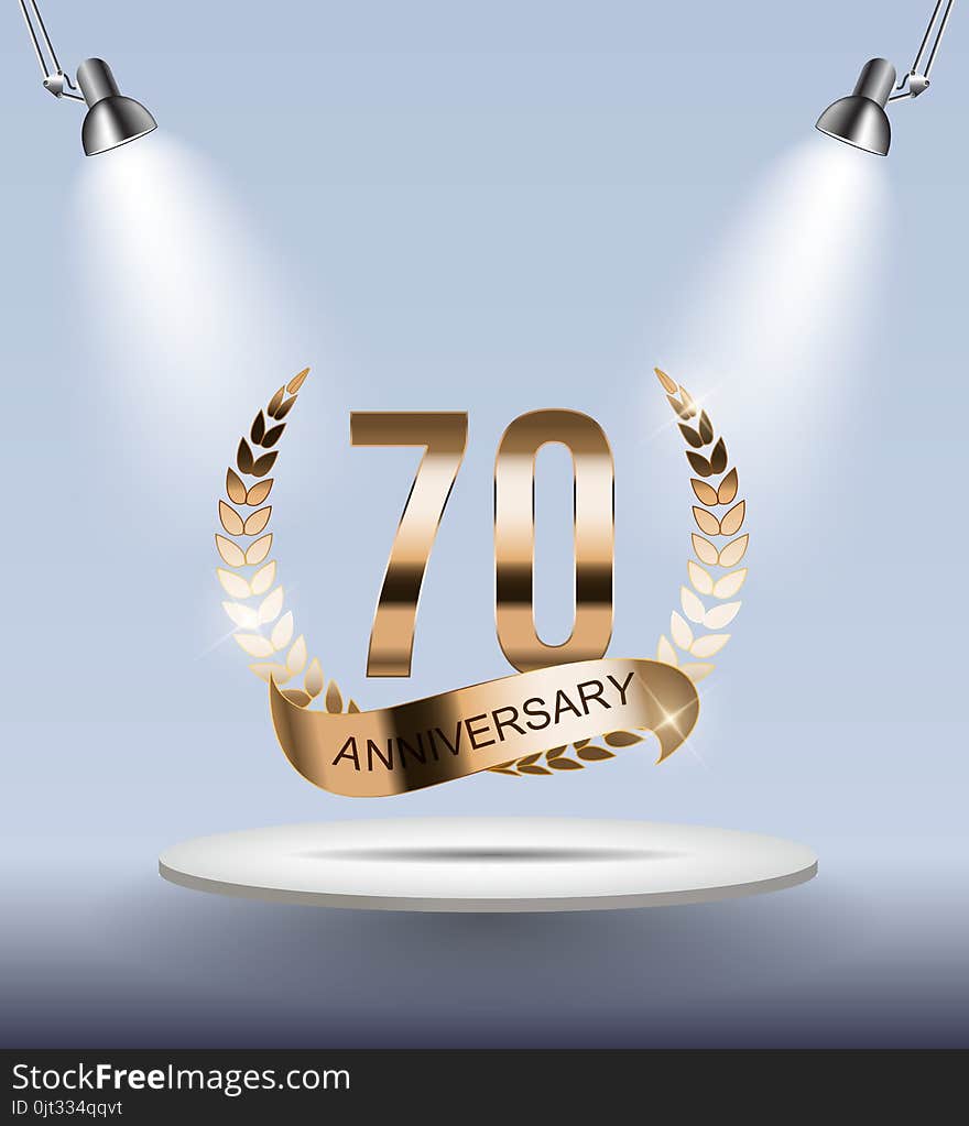 Template Logo 70 Years Anniversary Vector Illustration EPS10