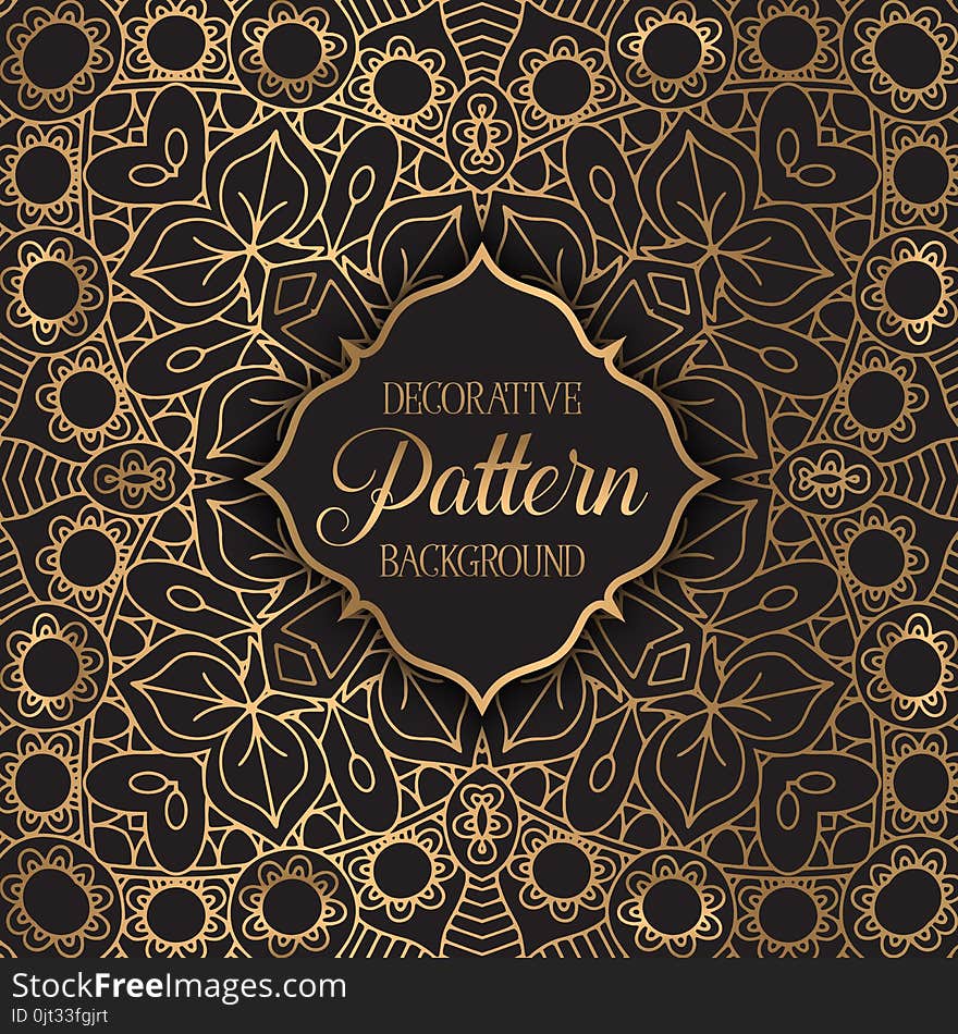 Elegant background with a gold mandala design. Elegant background with a gold mandala design