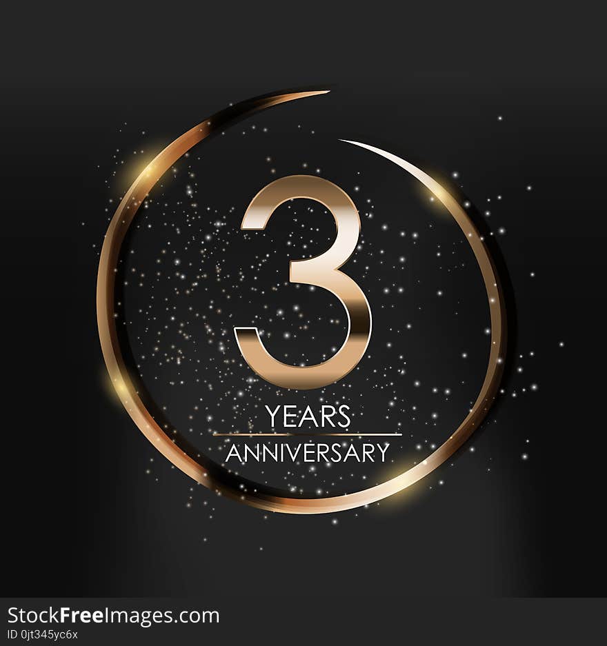 Template Logo 3 Years Anniversary Vector Illustration EPS10