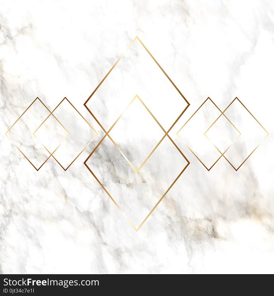 Gold Diamond Pattern On Marble Texture