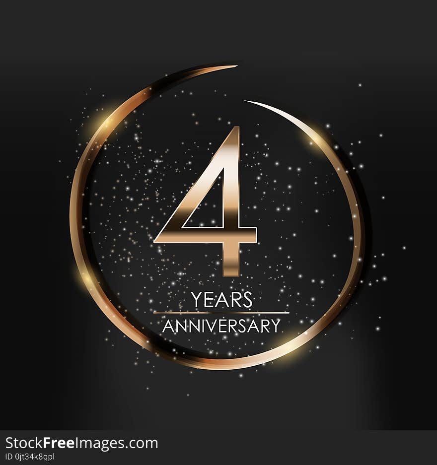 Template Logo 4 Years Anniversary Vector Illustration EPS10