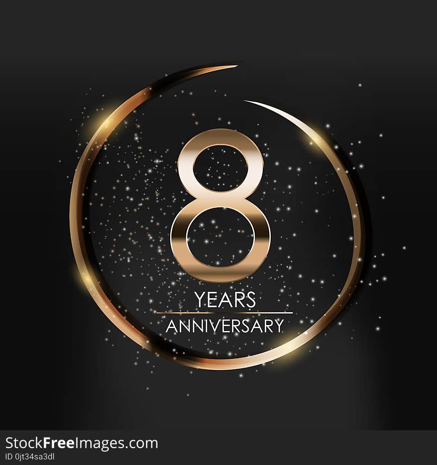 Template Logo 8 Years Anniversary Vector Illustration EPS10