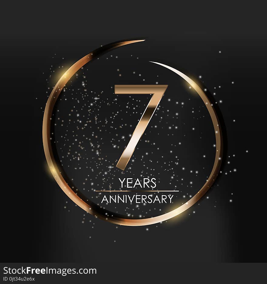 Template Logo 7 Years Anniversary Vector Illustration EPS10