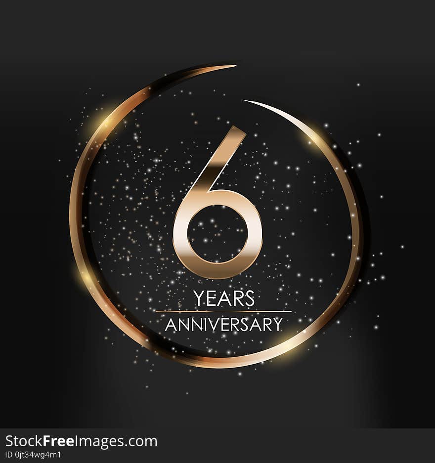 Template Logo 6 Years Anniversary Vector Illustration EPS10