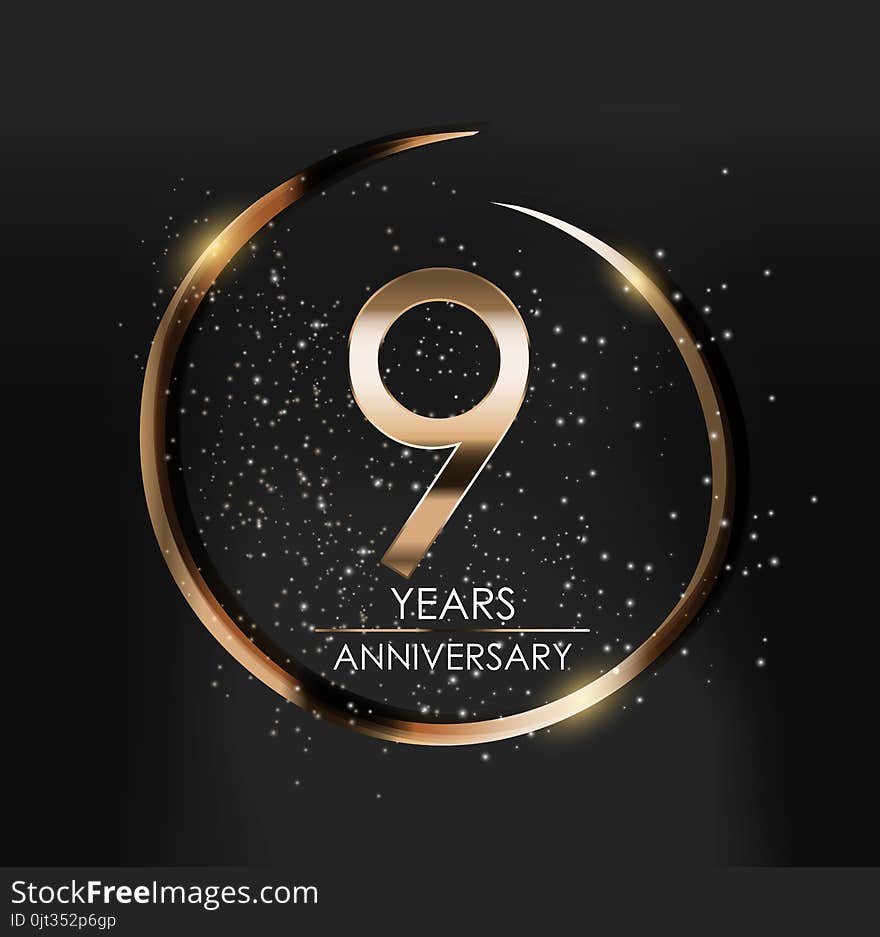 Template Logo 9 Years Anniversary Vector Illustration EPS10