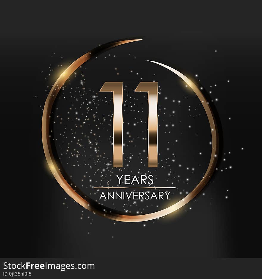 Template Logo 11 Years Anniversary Vector Illustration