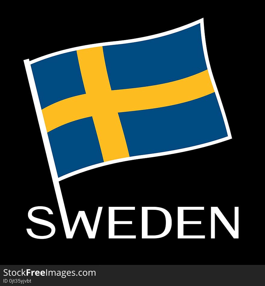 Sweden National Flag. Vector Illustration